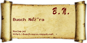 Busch Nóra névjegykártya
